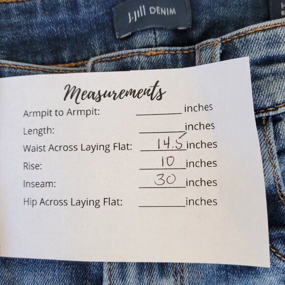 J. Jill High Rise Boot Cut Jeans Stretch Frayed Hem Women's Size 6 - Picture 12 of 12